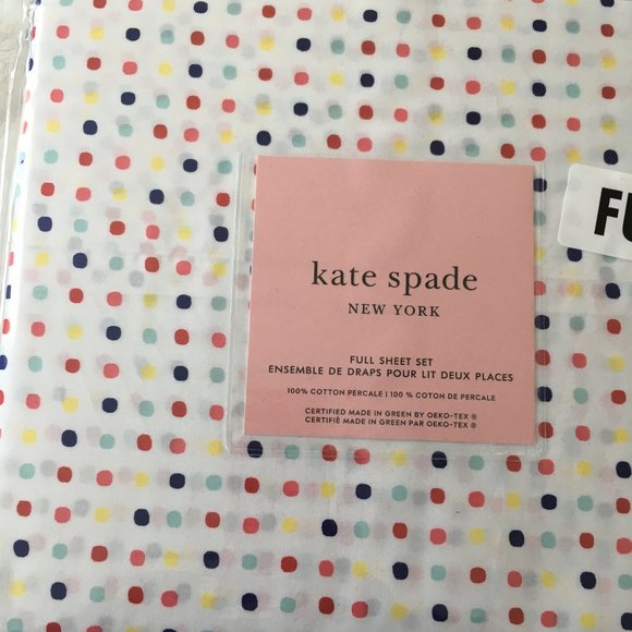 kate spade colourful polka dot full sheet bedding set of 4 nwt - Picture 1 of 8
